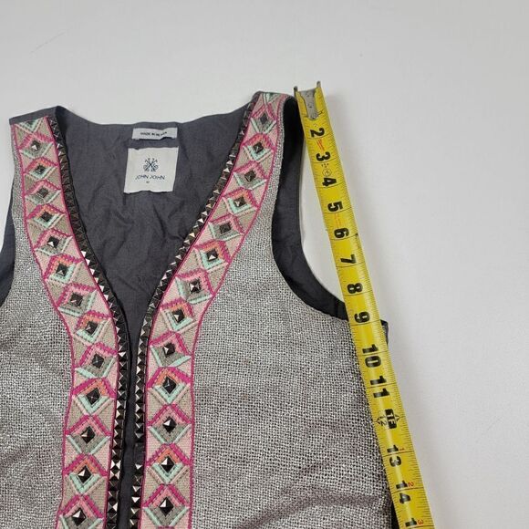John John Made In Heaven Embroidered Open Vest Multicolor Size Medium - Picture 8 of 11